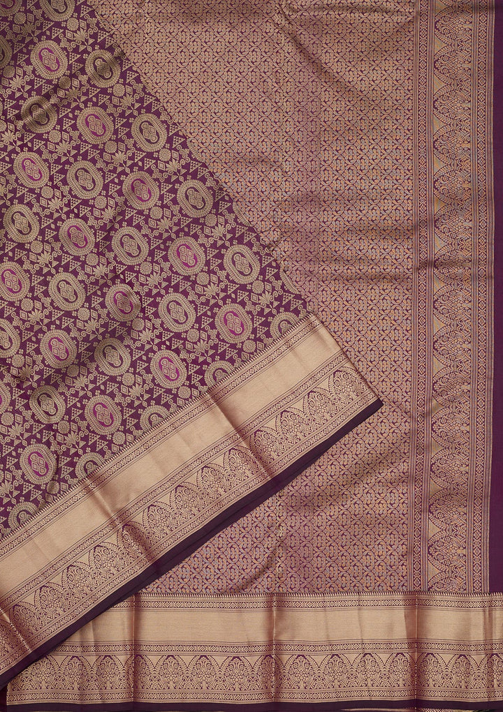 Purple Zariwork Pure Silk Saree