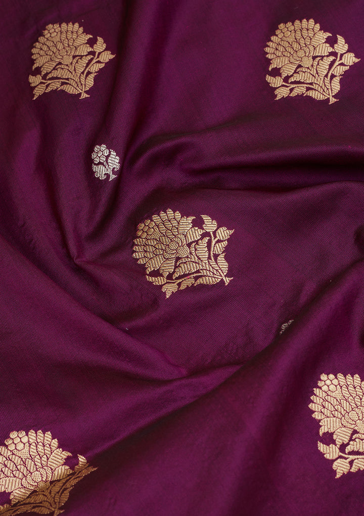 Purple Zariwork Pure Silk Saree