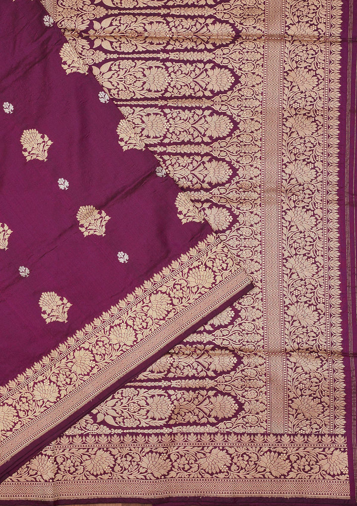 Purple Zariwork Pure Silk Saree