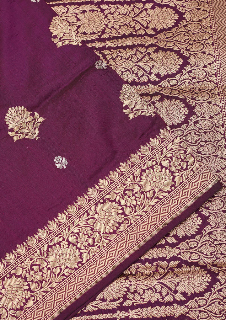 Purple Zariwork Pure Silk Saree