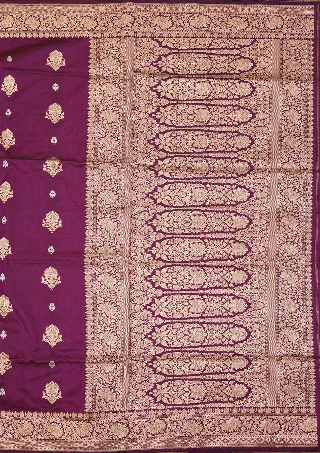 Purple Zariwork Pure Silk Saree