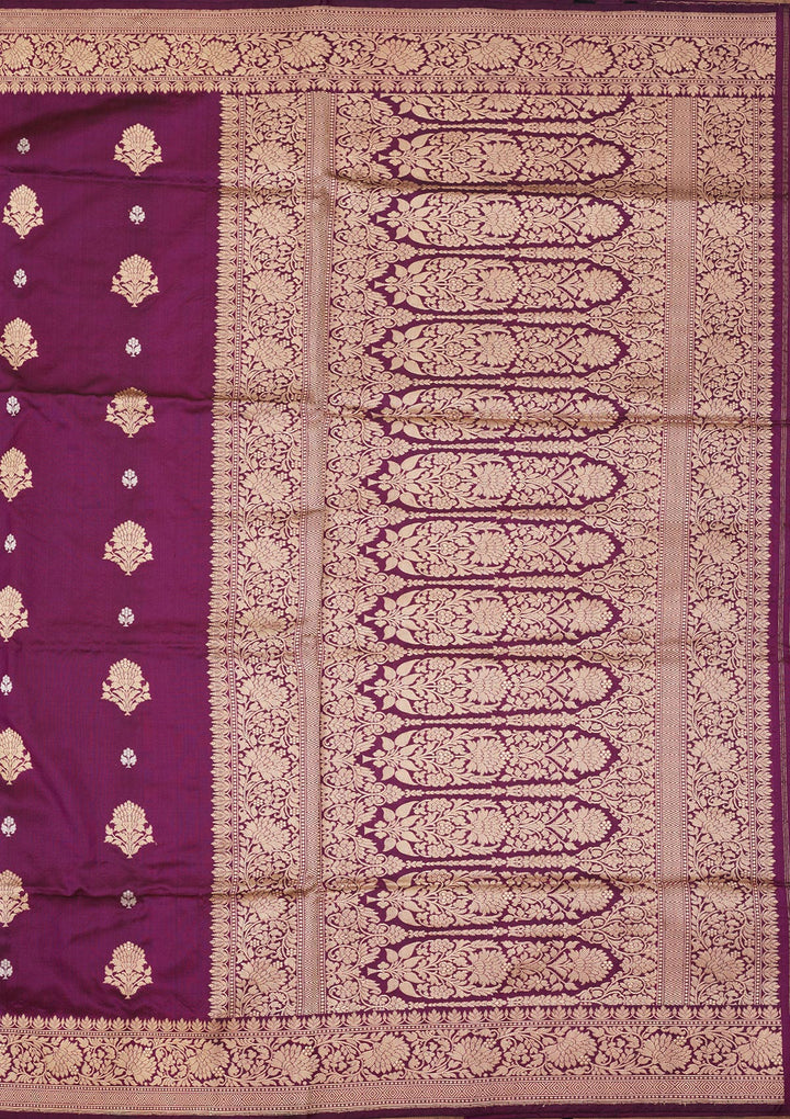 Purple Zariwork Pure Silk Saree
