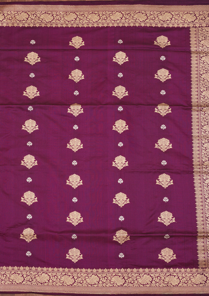 Purple Zariwork Pure Silk Saree