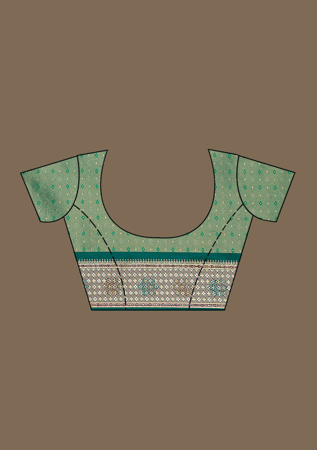 Rama Green Swarovski Raw Silk Saree