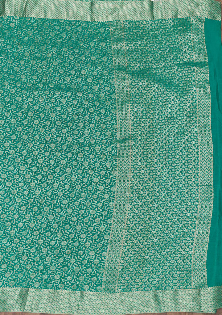 Rama Green Zariwork Banarasi Pure Silk Saree