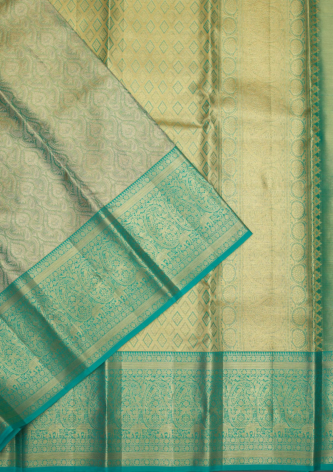 Rama Green Zariwork Pure Silk Saree