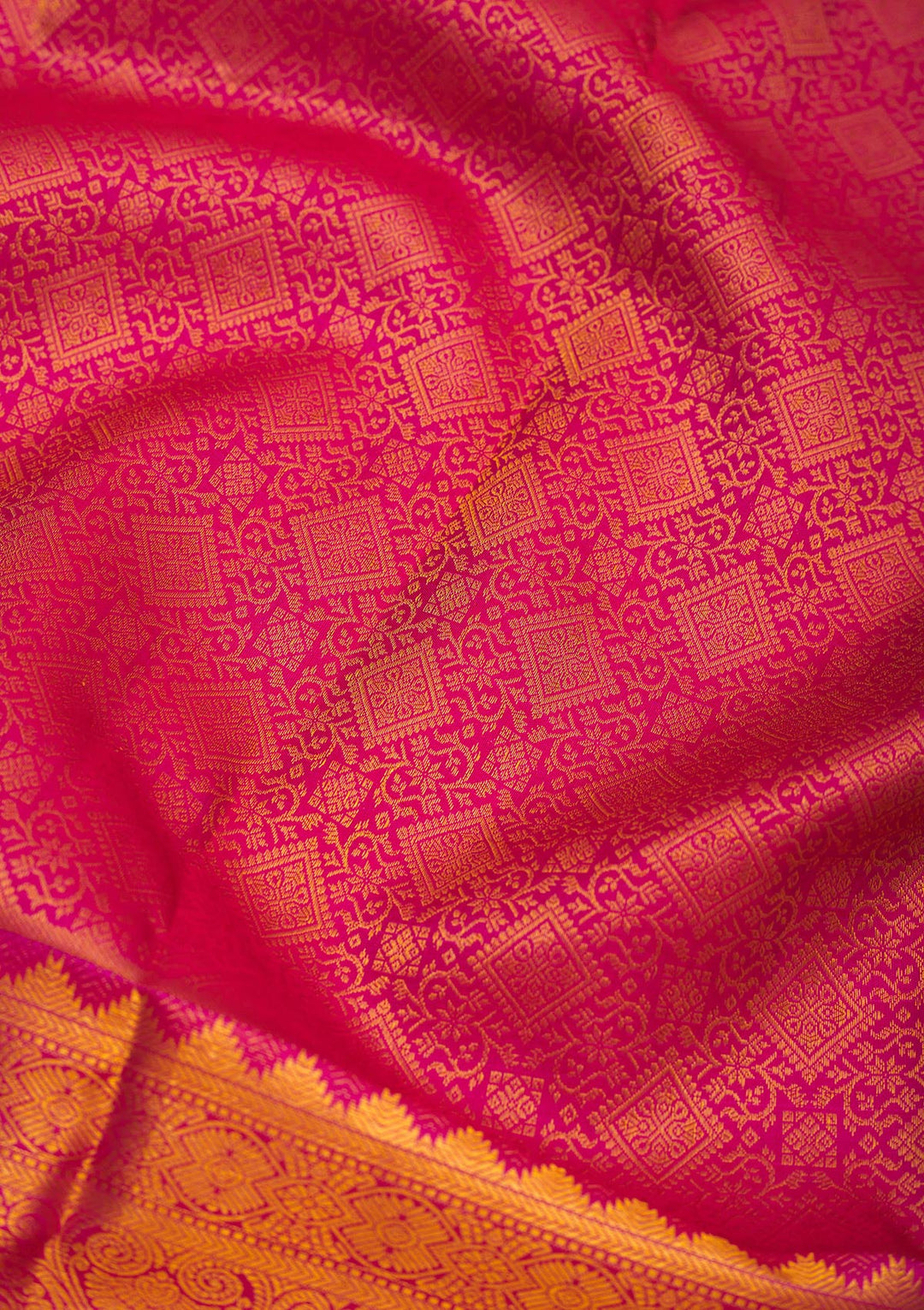 Rani Pink Zariwork Pure Silk Saree