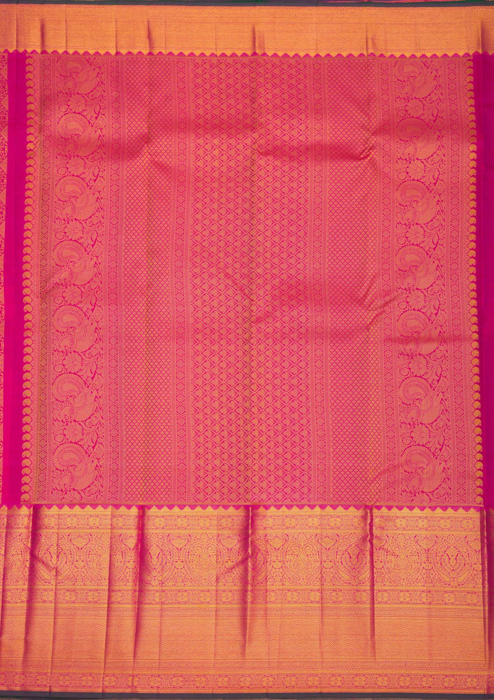 Rani Pink Zariwork Pure Silk Saree