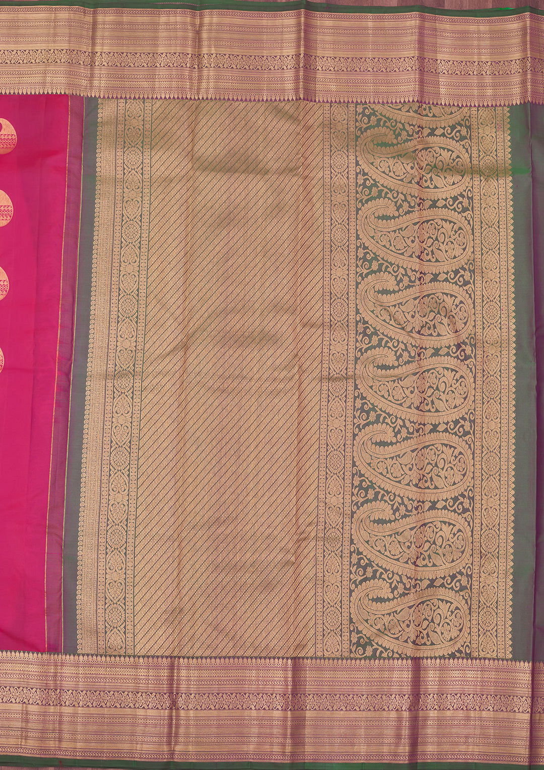 Rani Pink Zariwork Pure Silk Saree