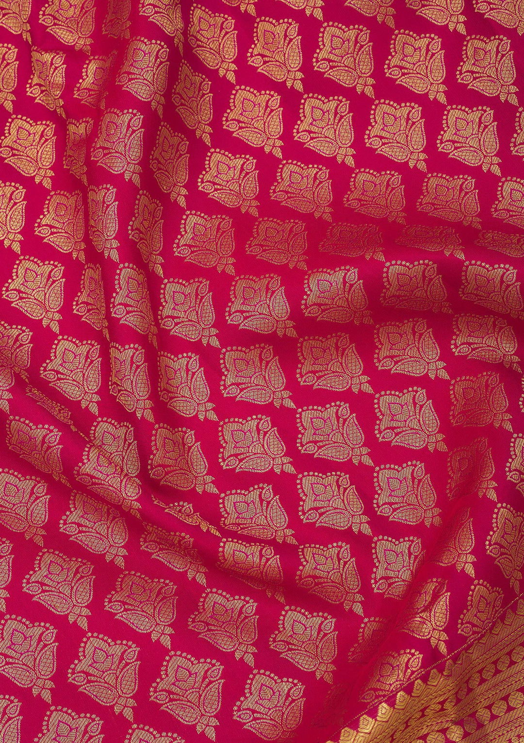 Rani Pink Zariwork Pure Silk Saree