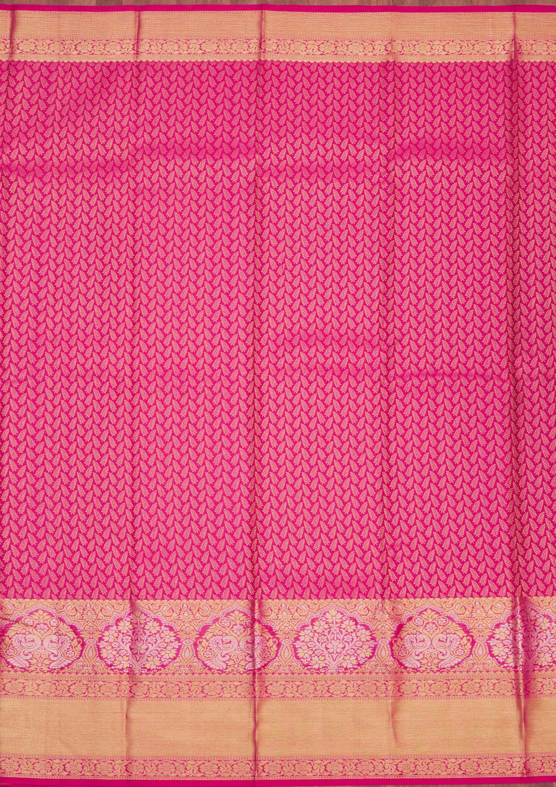 Rani Pink Zariwork Pure Silk Saree