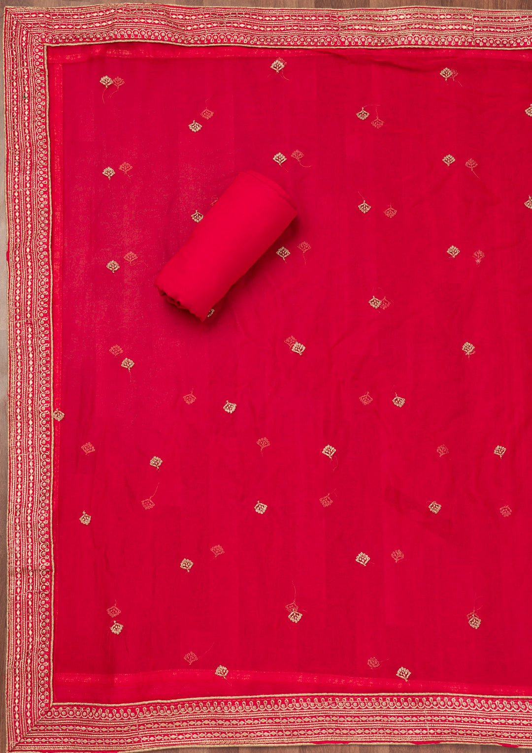 Rani Pink Printed Georgette Unstitched Salwar Suit