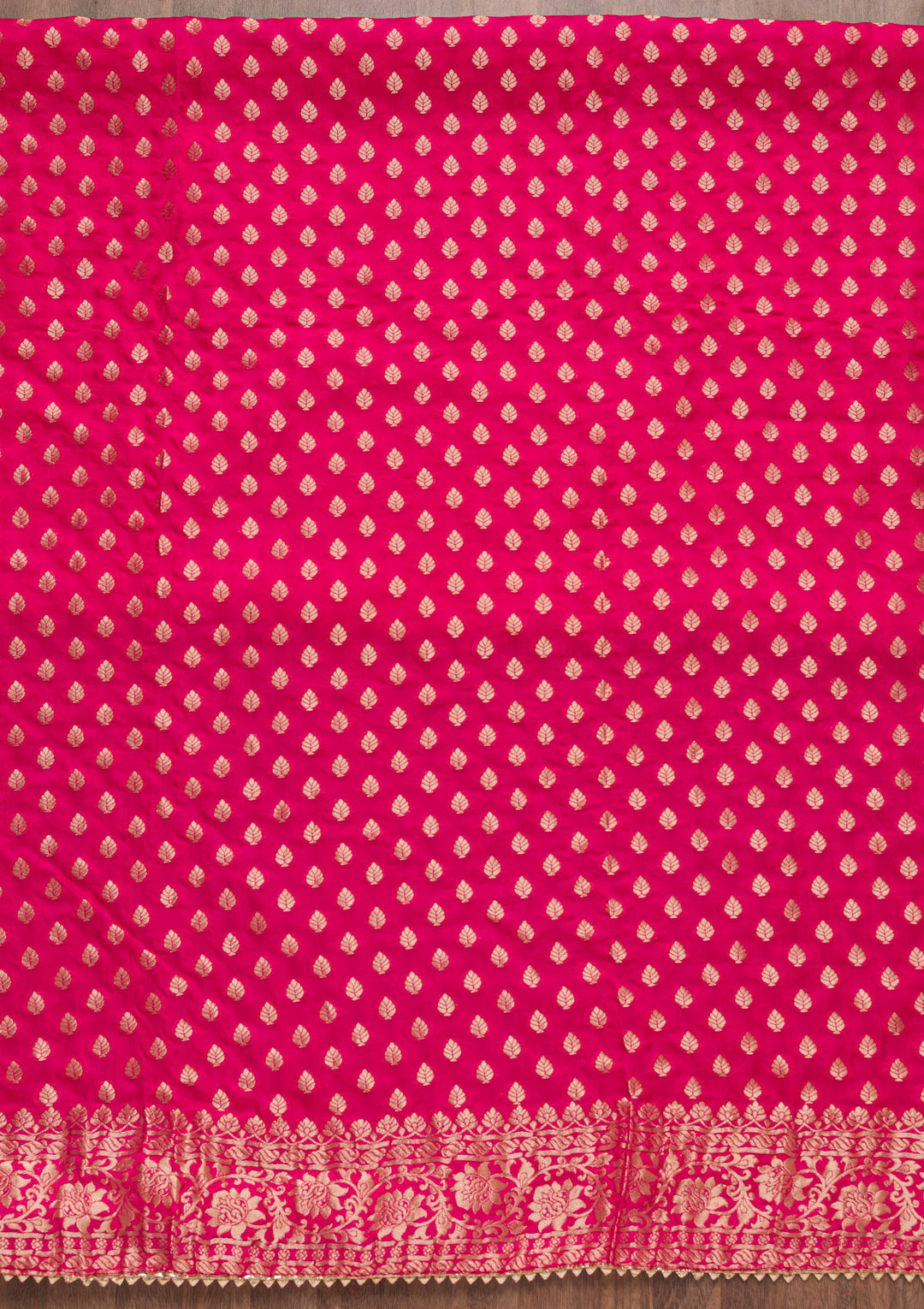 Rani Pink Zariwork Banarasi Unstitched Salwar Suit