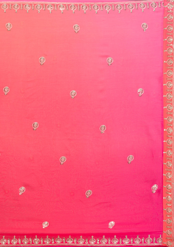 Rani Pink Zariwork Georgette Readymade Lehenga