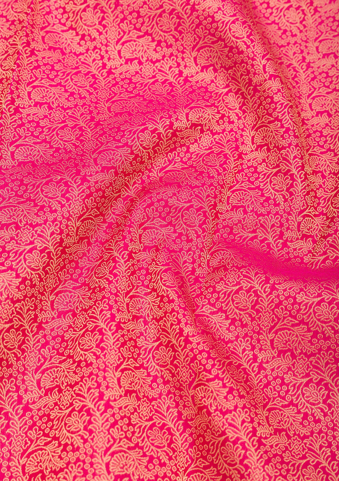 Rani Pink Zariwork Pure Silk Saree