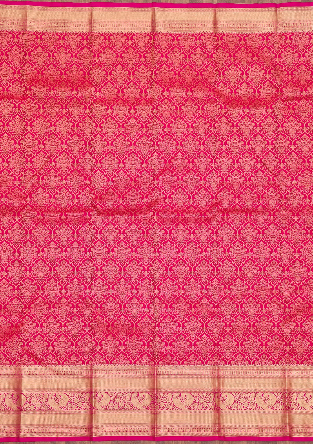 Rani Pink Zariwork Pure Silk Saree