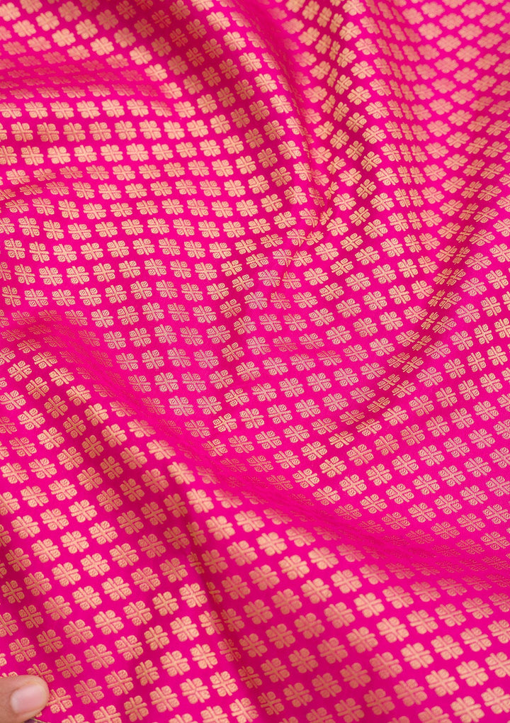 Rani Pink Zariwork Pure Silk Saree