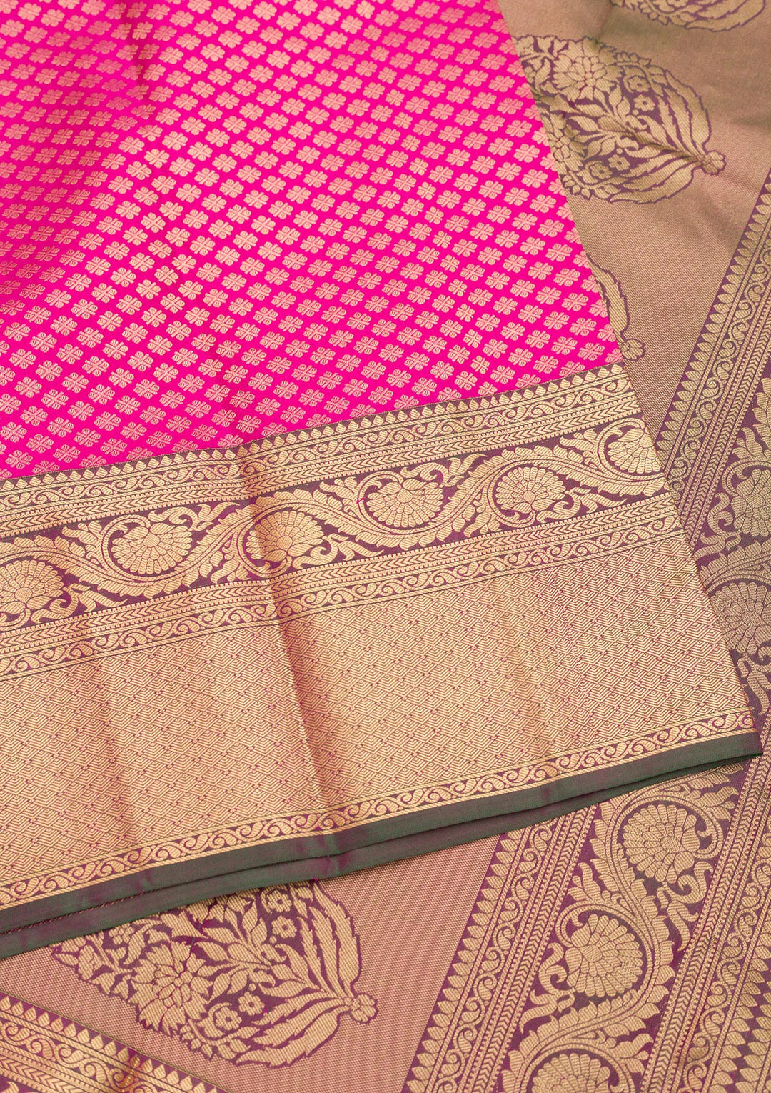 Rani Pink Zariwork Pure Silk Saree