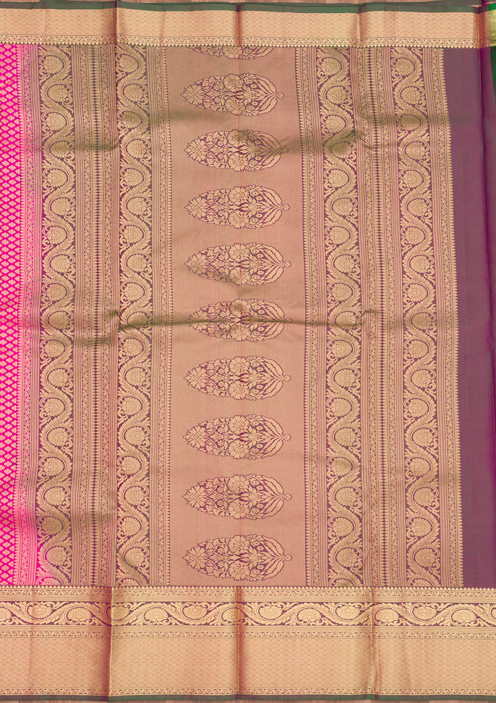 Rani Pink Zariwork Pure Silk Saree