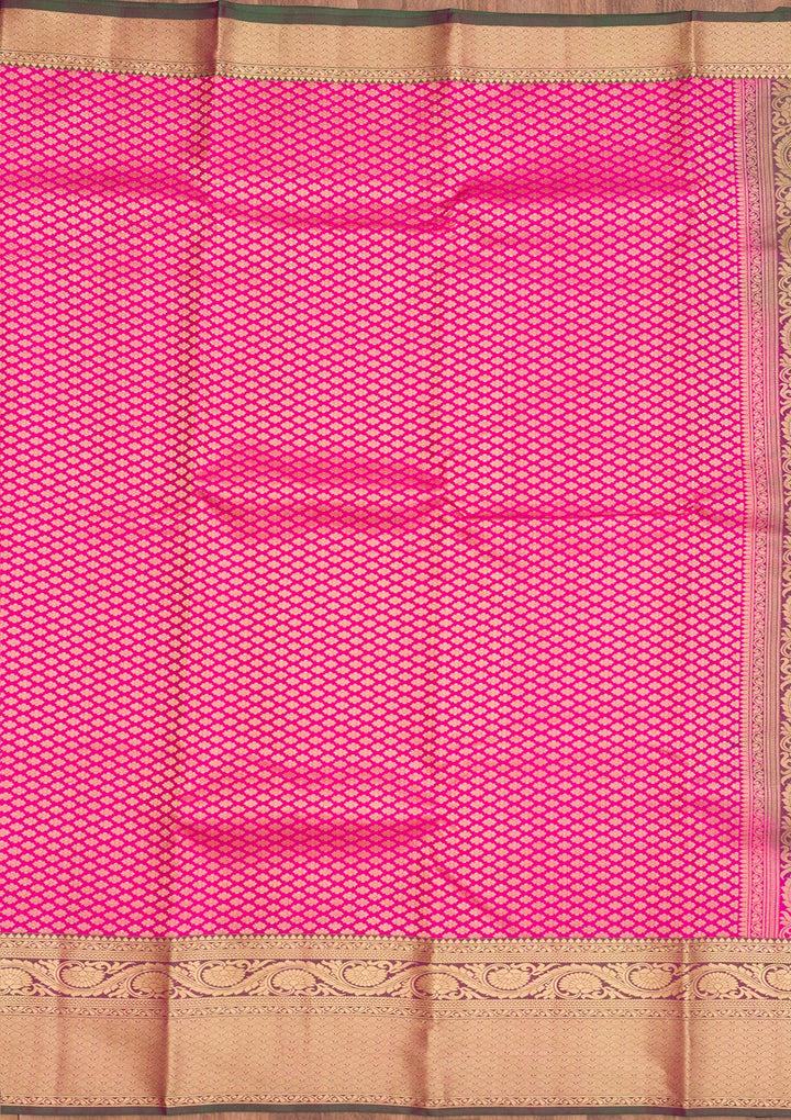 Rani Pink Zariwork Pure Silk Saree