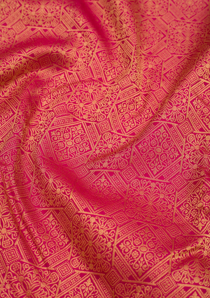 Rani Pink Zariwork Pure Silk Saree