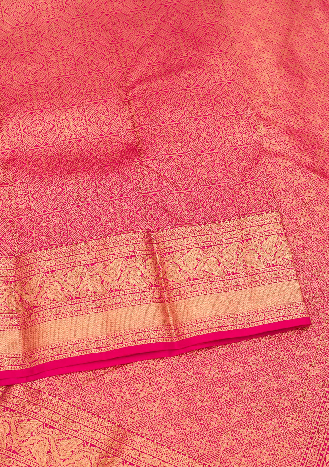 Rani Pink Zariwork Pure Silk Saree