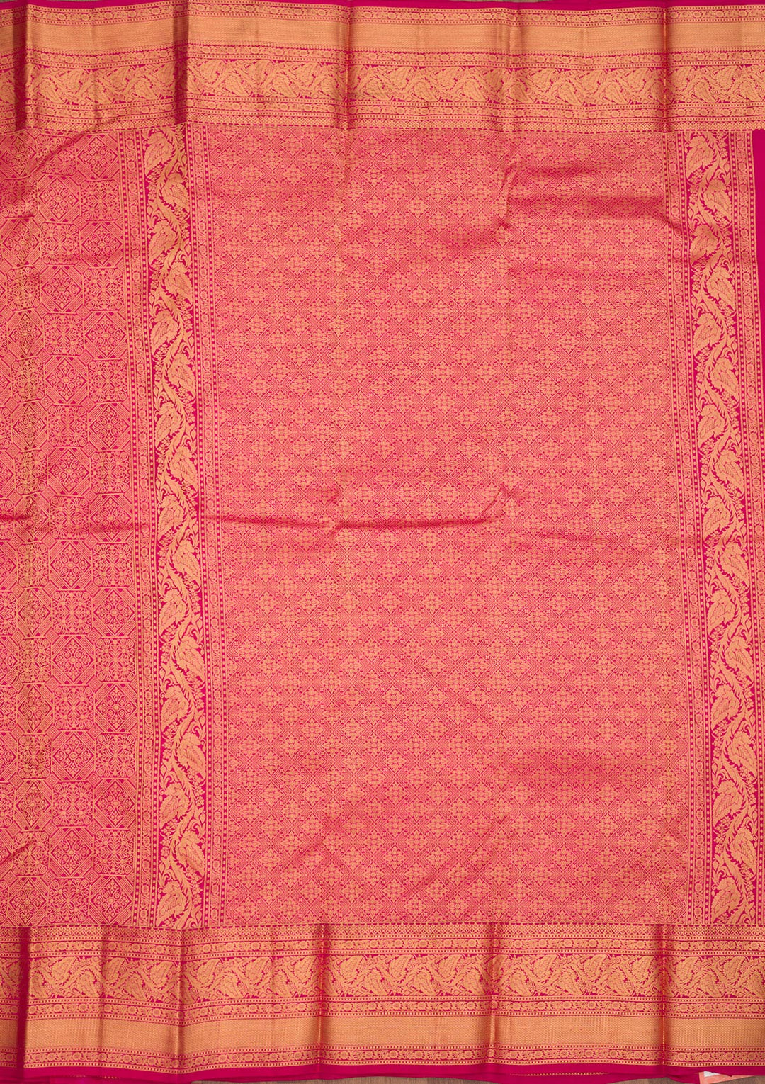 Rani Pink Zariwork Pure Silk Saree