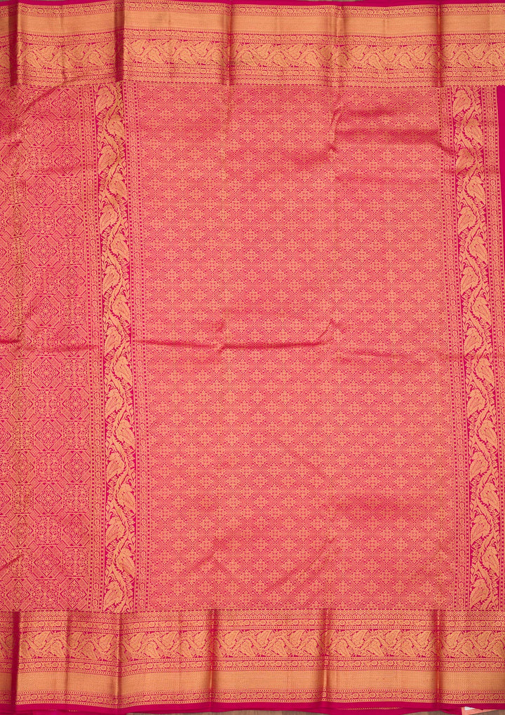 Rani Pink Zariwork Pure Silk Saree