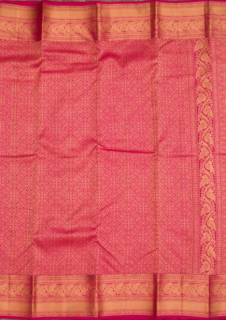 Rani Pink Zariwork Pure Silk Saree