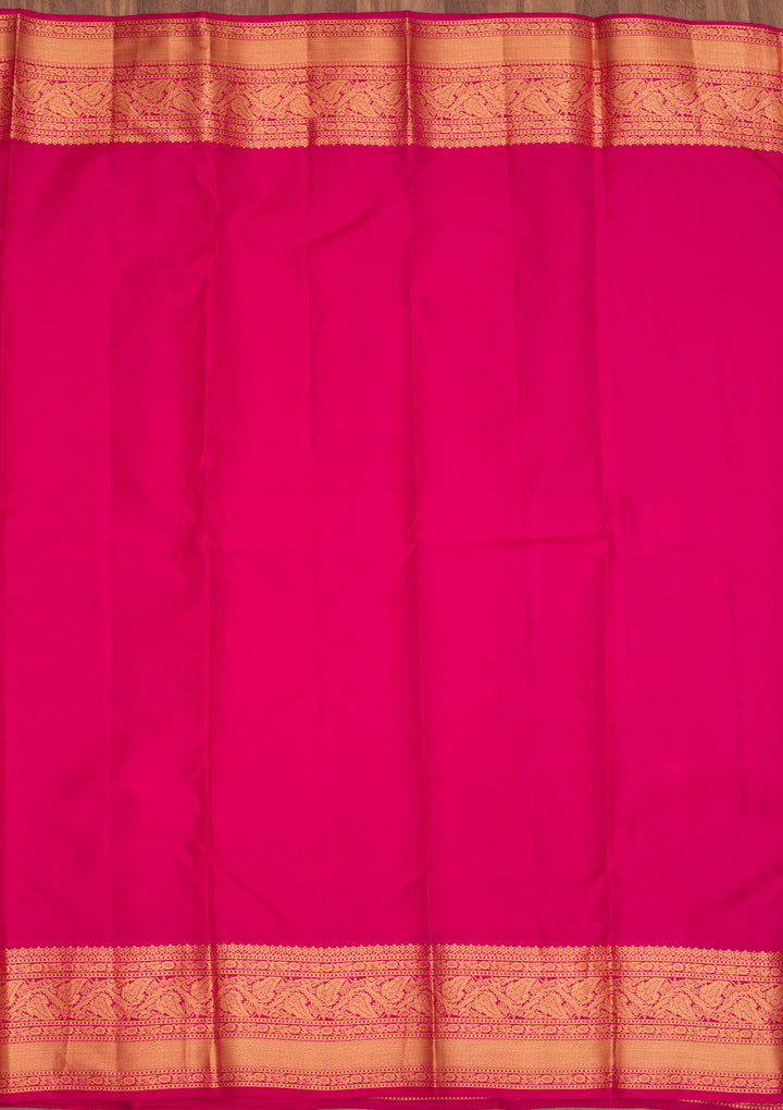 Rani Pink Zariwork Pure Silk Saree