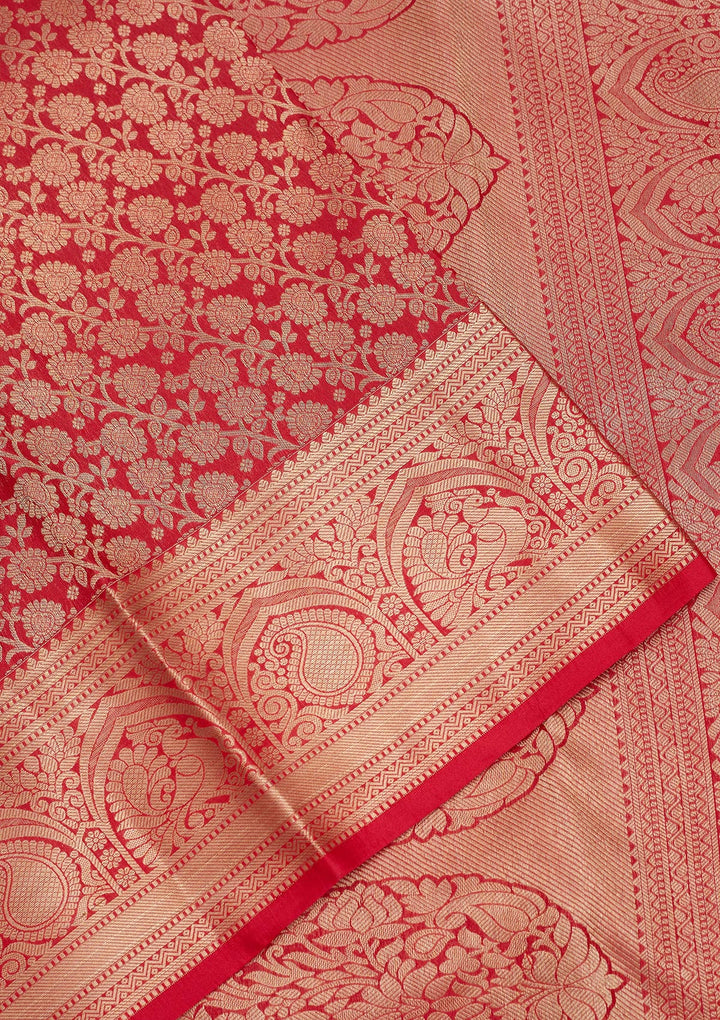 Rani Pink Zariwork Pure Silk Saree