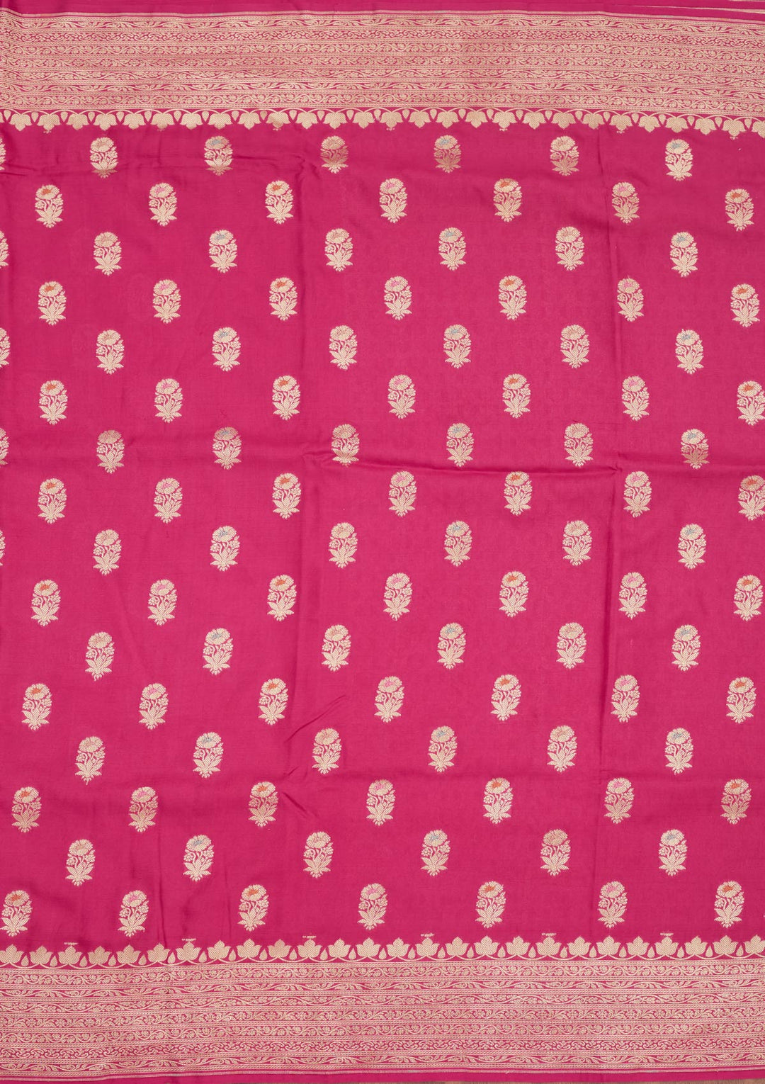 Rani Pink Zariwork Pure Silk Saree