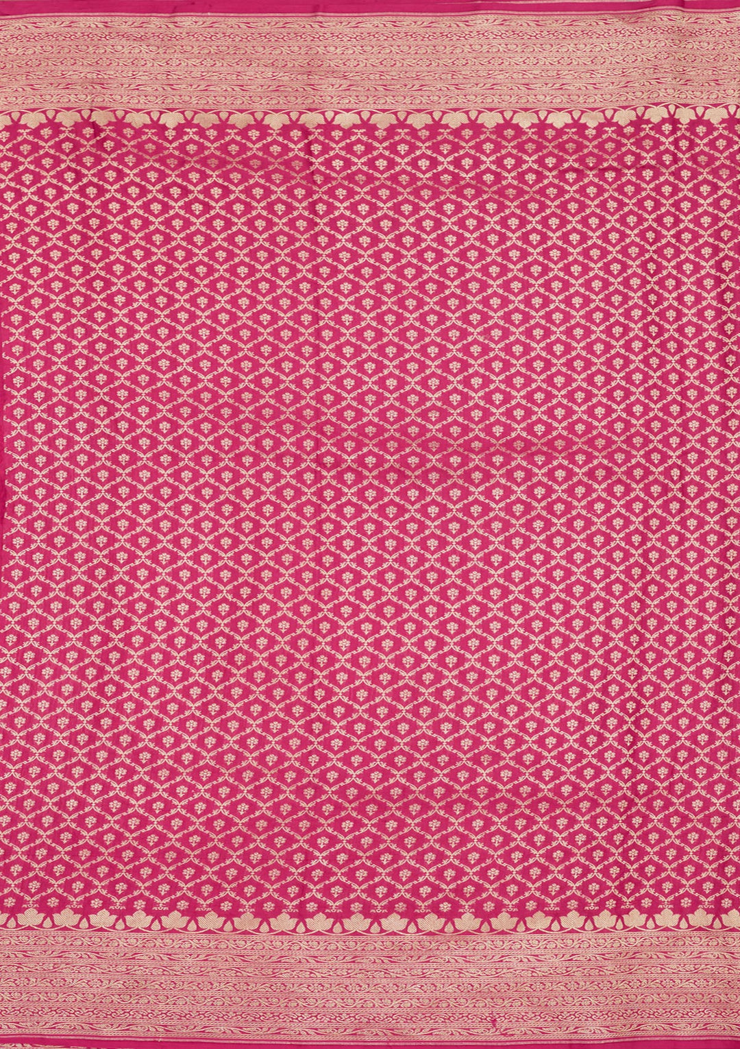 Rani Pink Zariwork Pure Silk Saree