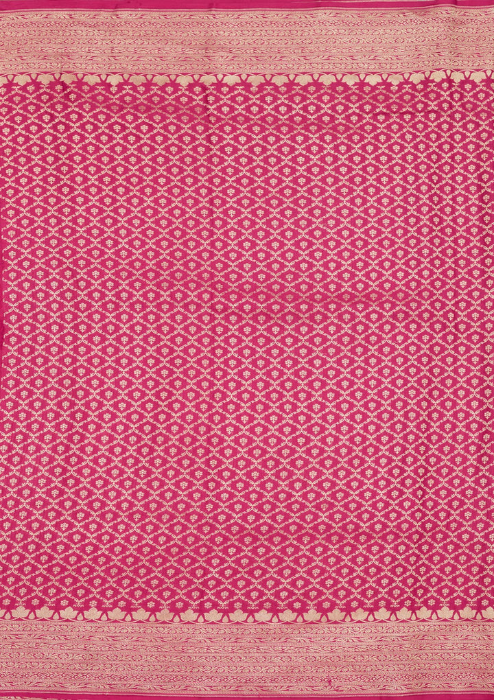 Rani Pink Zariwork Pure Silk Saree