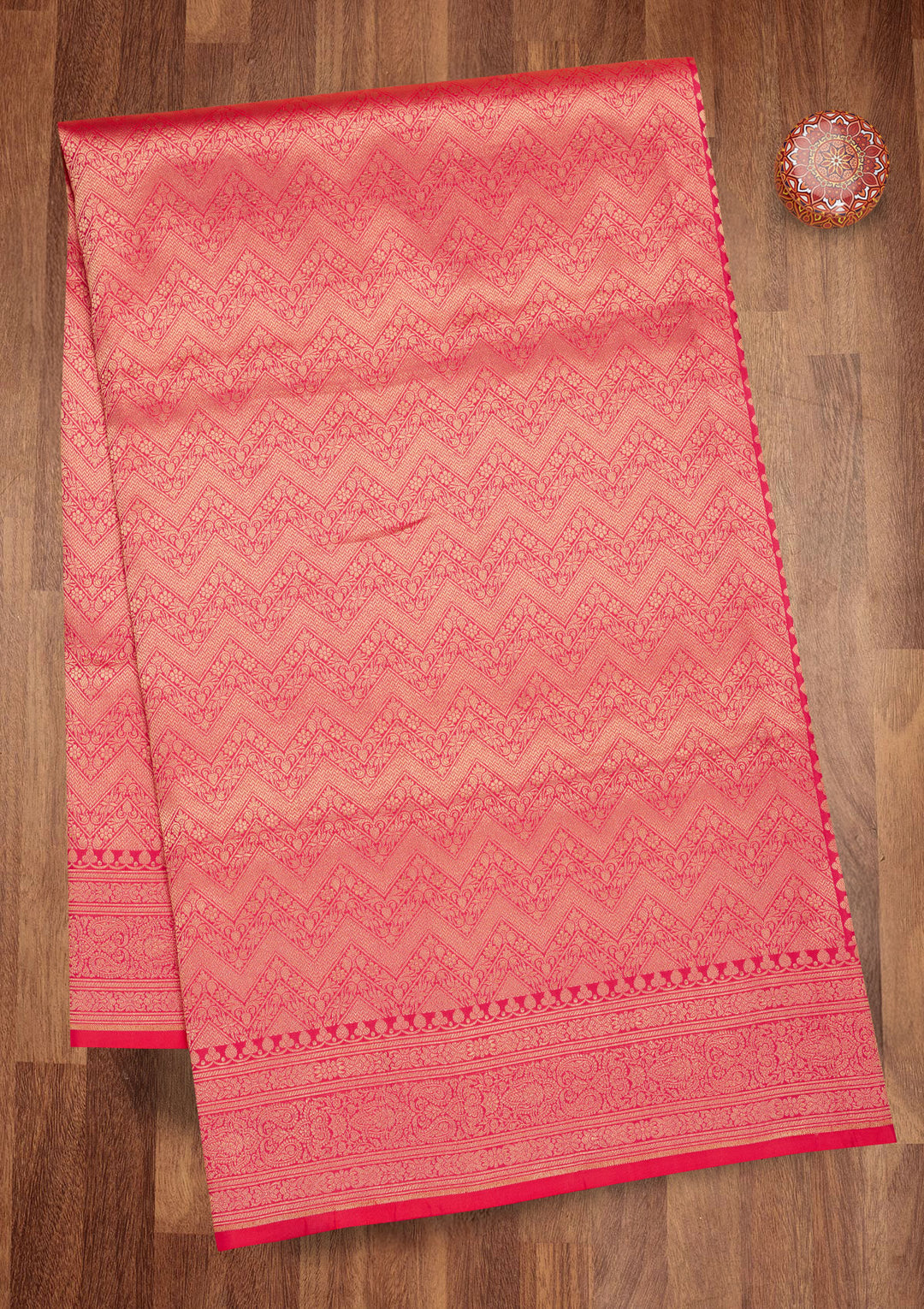 Rani Pink Zariwork Pure Silk Saree