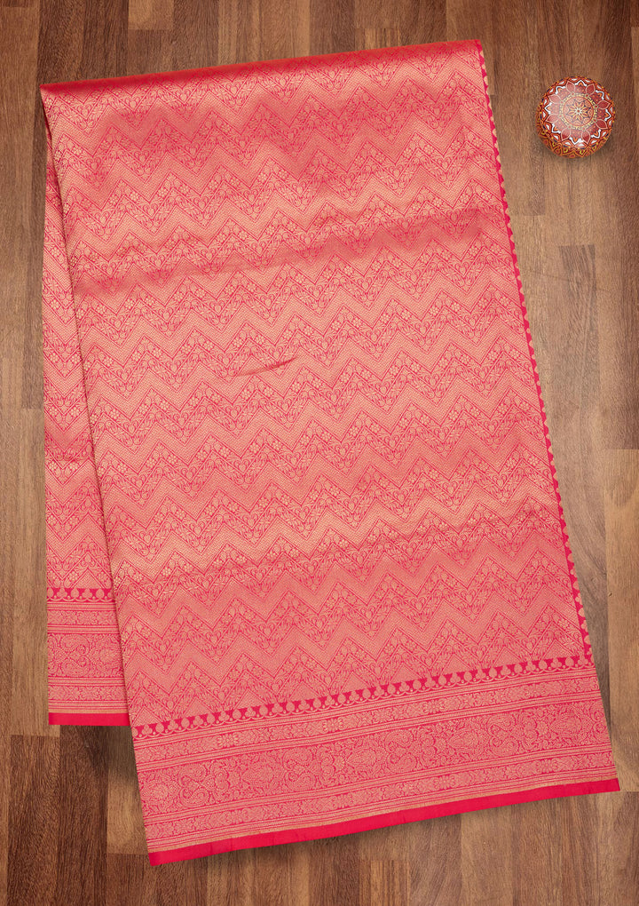 Rani Pink Zariwork Pure Silk Saree
