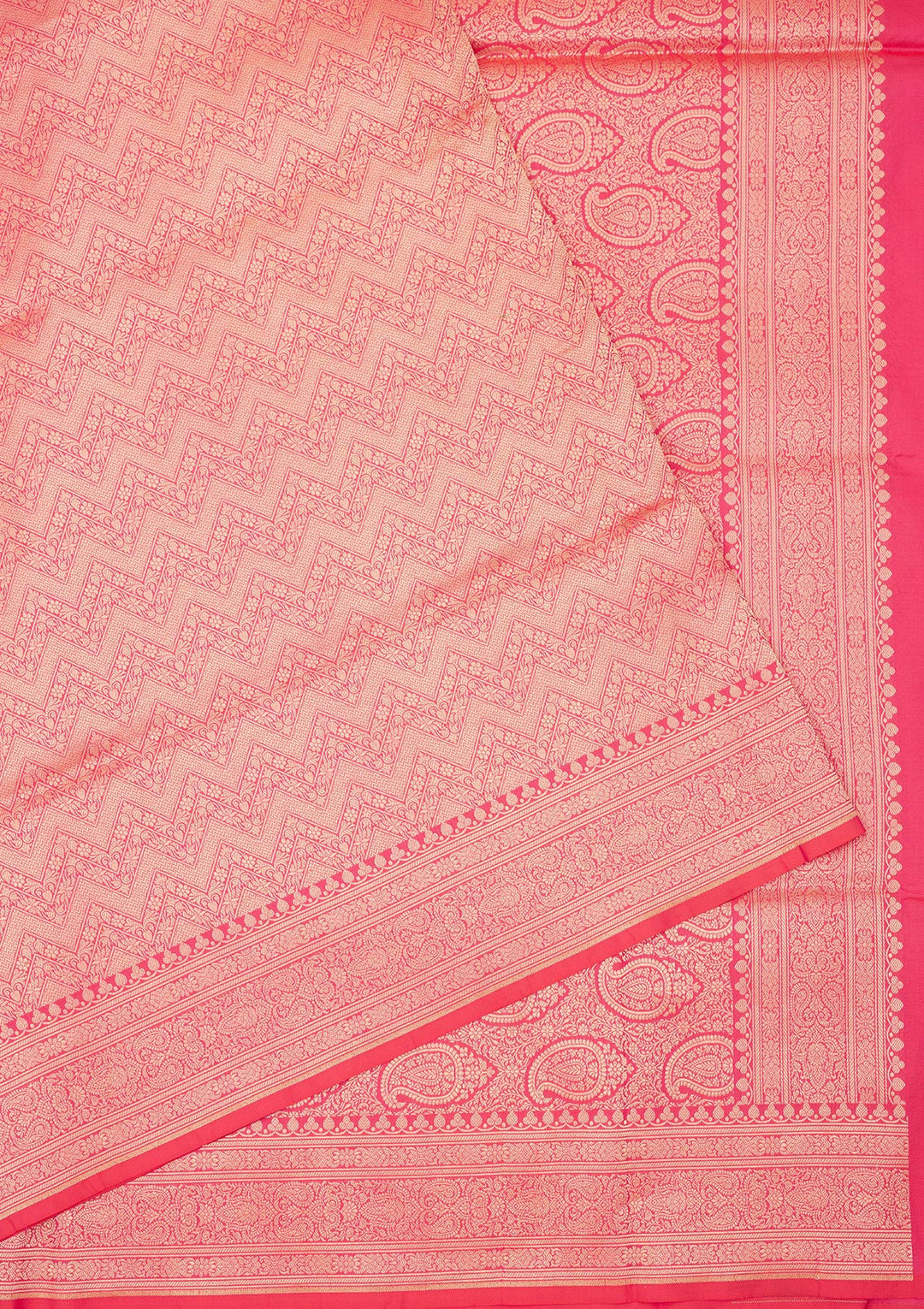 Rani Pink Zariwork Pure Silk Saree