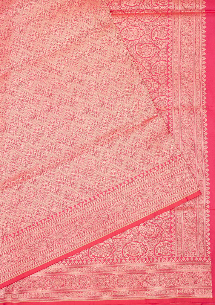 Rani Pink Zariwork Pure Silk Saree
