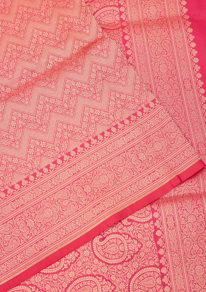 Rani Pink Zariwork Pure Silk Saree