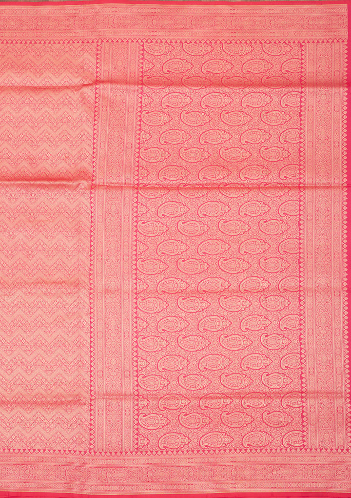 Rani Pink Zariwork Pure Silk Saree
