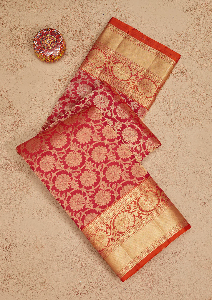 Rani Pink Zariwork Pure Silk Saree
