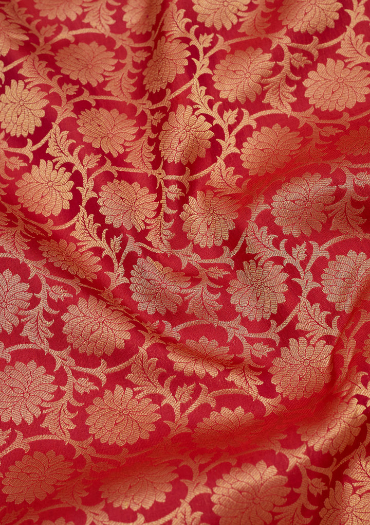 Rani Pink Zariwork Pure Silk Saree