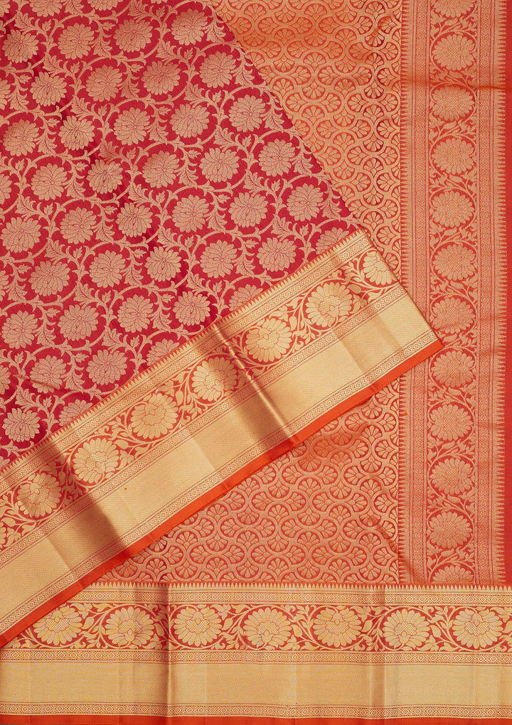 Rani Pink Zariwork Pure Silk Saree