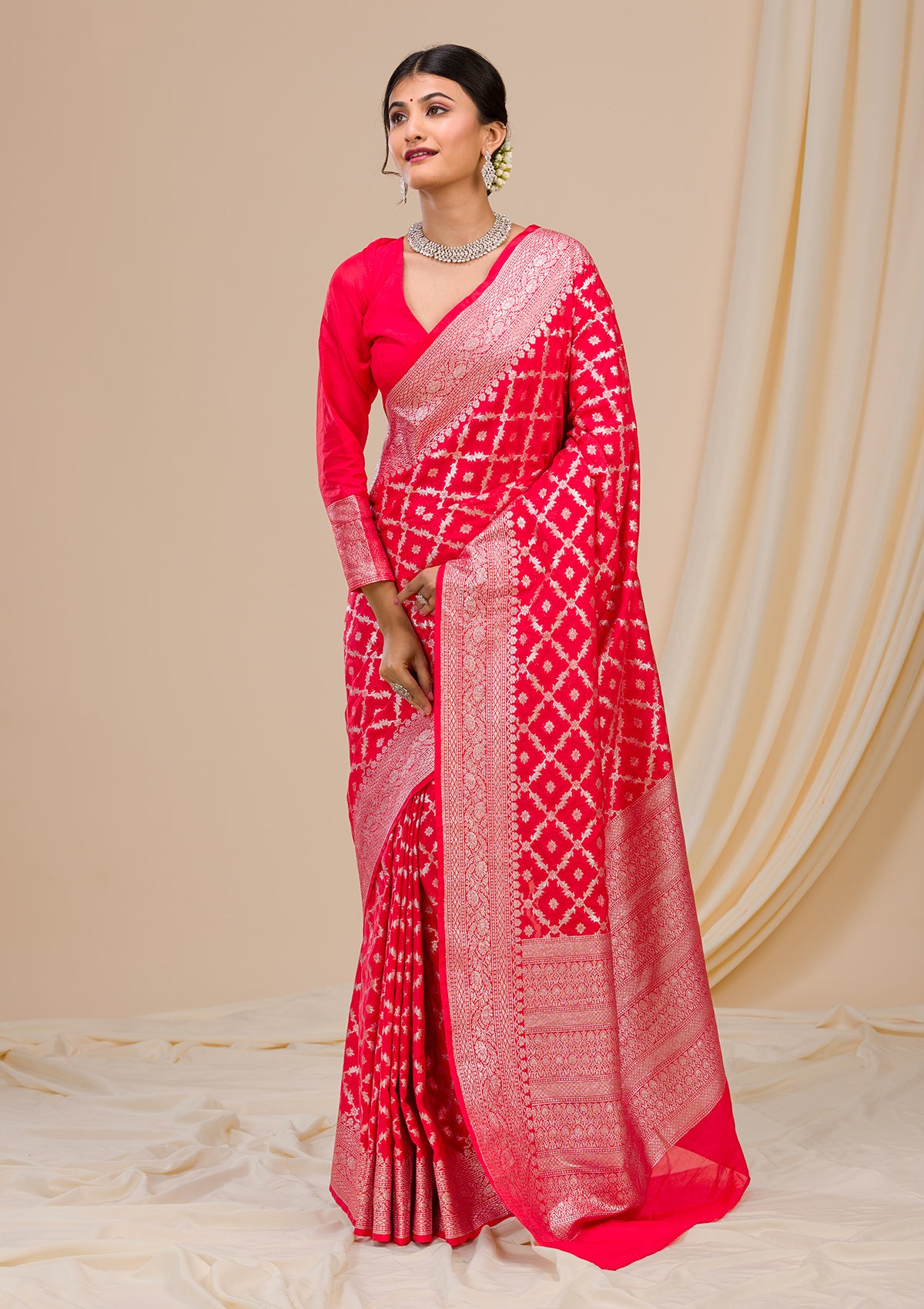 Red Zariwork Banarasi Silk Saree