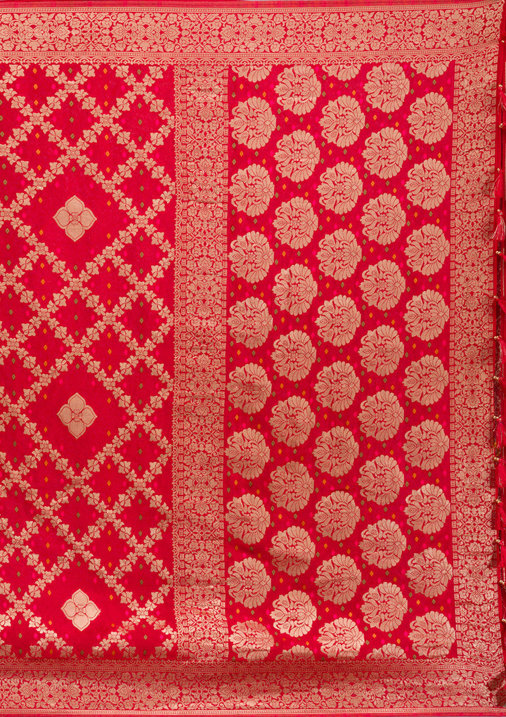 Red Zariwork Georgette Saree