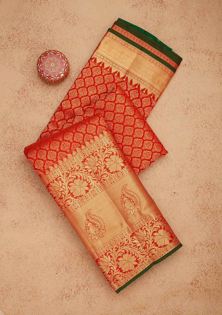 Red Zariwork Pure Silk Saree