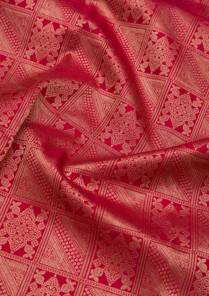Red Zariwork Pure Silk Saree