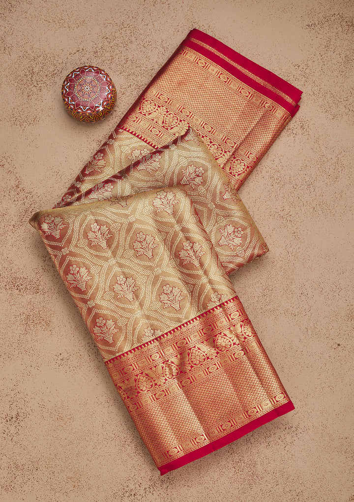 Red Zariwork Pure Silk Saree