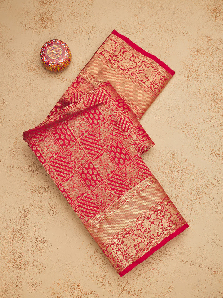 Red Zariwork Pure Silk Saree