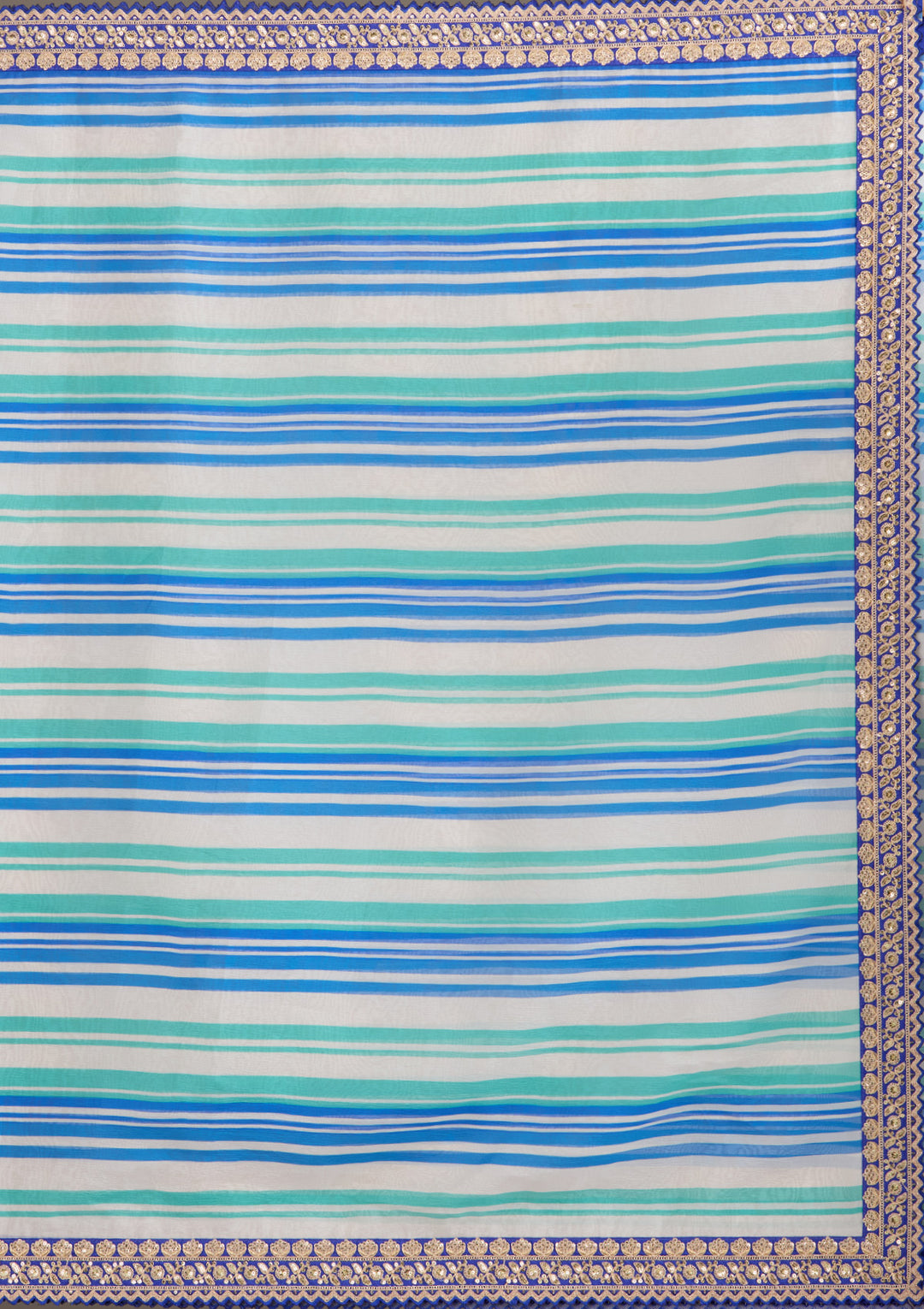 Royal Blue Sequins Tissue Saree